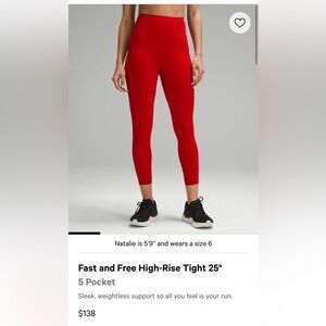 Lululemon fast and free high rise